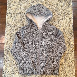 Old Navy Gray Leopard Print Kids Hoodie